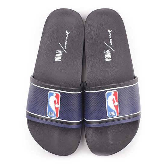 Chinelo Slide NBA Rider Full 86 Masculino - Azul+Branco