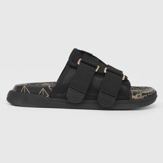 Chinelo Slide Rider R Next NBA - Preto+Dourado