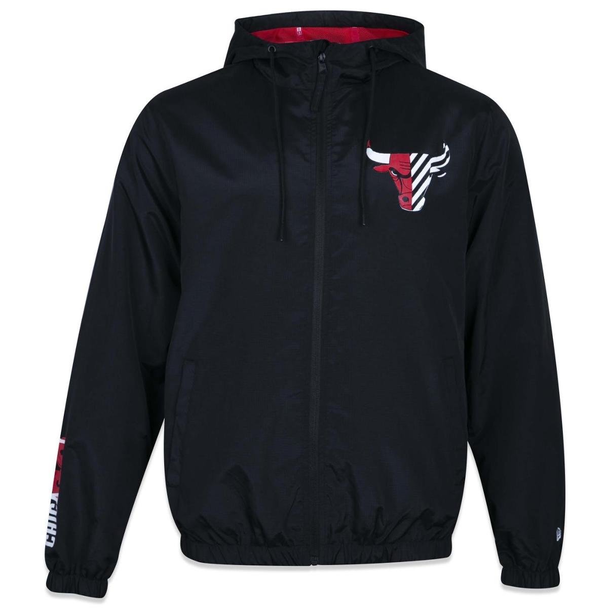 Jaqueta Corta Vento Windbreaker Nba Chicago Bulls Neto 78 Preta