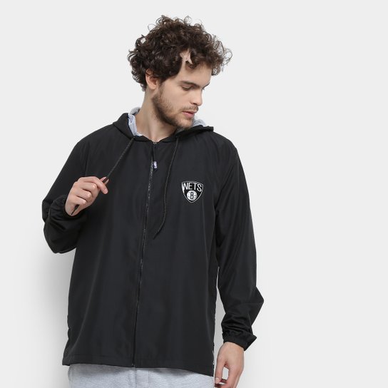Jaqueta NBA Brooklyn Nets Resicolor Bron Masculina - Preto