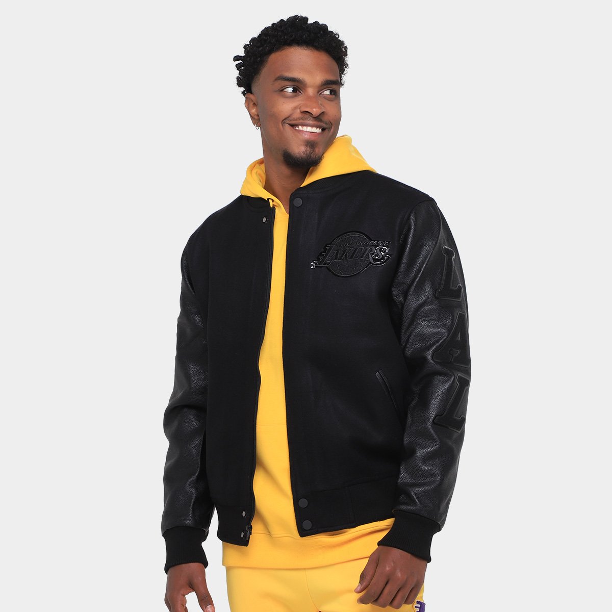 NBA Lakers バーシティジャケット Jaqueta NBA Los Angeles Lakers Striple Varsity Pro Standard