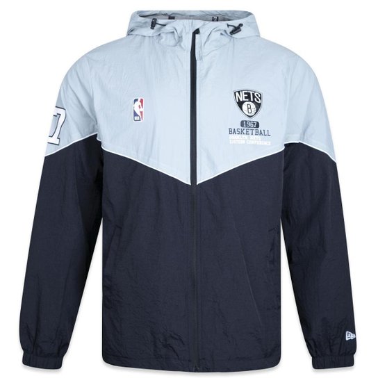 Jaqueta New Era Corta Vento Windbreaker Brooklyn Nets Club House Masculino