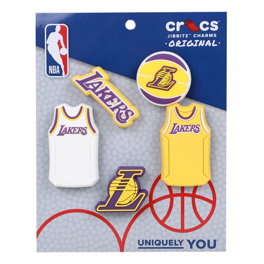 Kit Acessório Para Crocs Infantil Jibbitz NBA LA Lakers