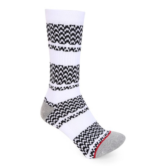 Meia NBA Cano Alto Malha Listrada - Branco