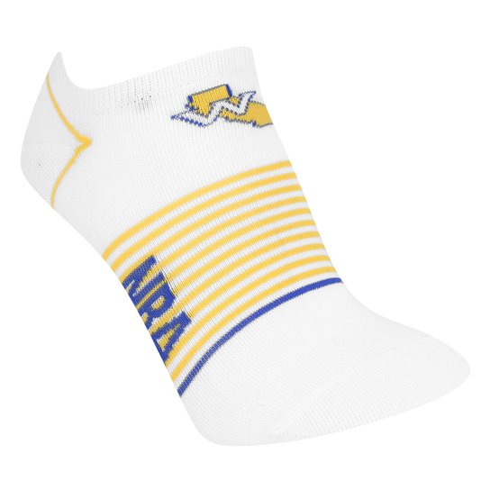Meia NBA Cano Curto Golden State Warriors - Branco+Amarelo