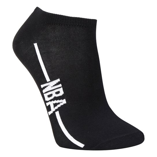 Meia NBA Cano Curto Logo Lateral - Preto