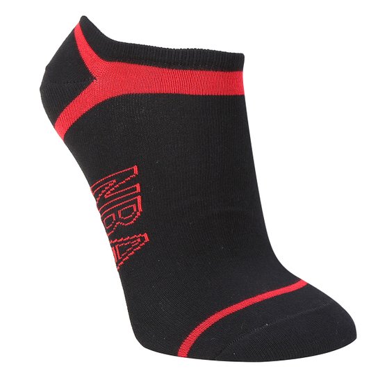 Meia NBA Cano Curto Logo Stripes - Preto