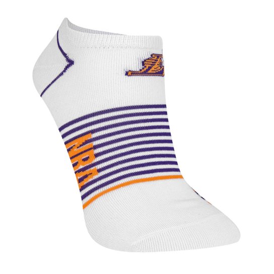 Meia NBA Cano Curto Los Angeles Lakers - Branco+Roxo
