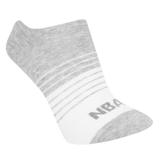 Meia NBA Cano Curto Stripes Colorblock - Branco+Cinza