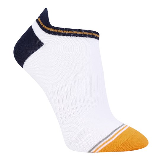 Meia NBA Cano Curto Stripes - Branco+Marinho