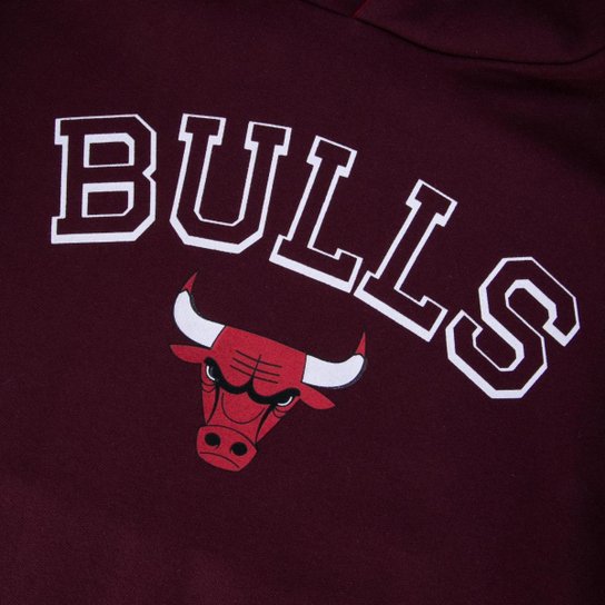 MOLETOM CANGURU FECHADO NBA CHICAGO BULLS CORE VERMELHO ESCURO NEW ERA
