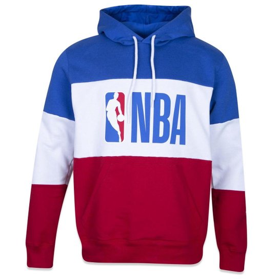 MOLETOM CANGURU FECHADO NBA WORLD AZUL/VERMELHO/BRANCO NEW ERA