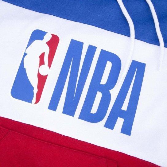 MOLETOM CANGURU FECHADO NBA WORLD AZUL/VERMELHO/BRANCO NEW ERA