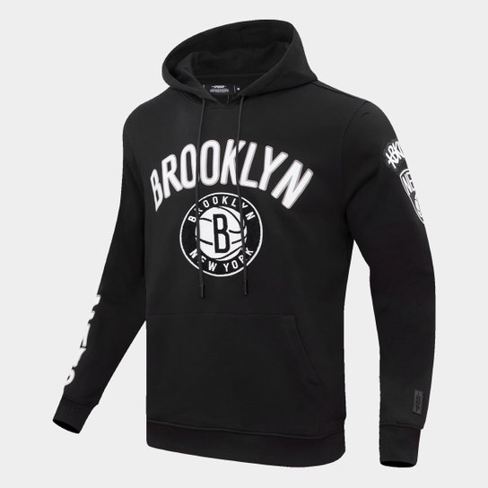 Moletom Com Capuz NBA Brooklyn Nets Classic Bristle Pro Standard Masculino