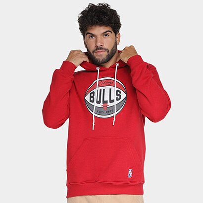 Moletom NBA Chicago Bulls Basketball Masculino - Vermelho Escuro