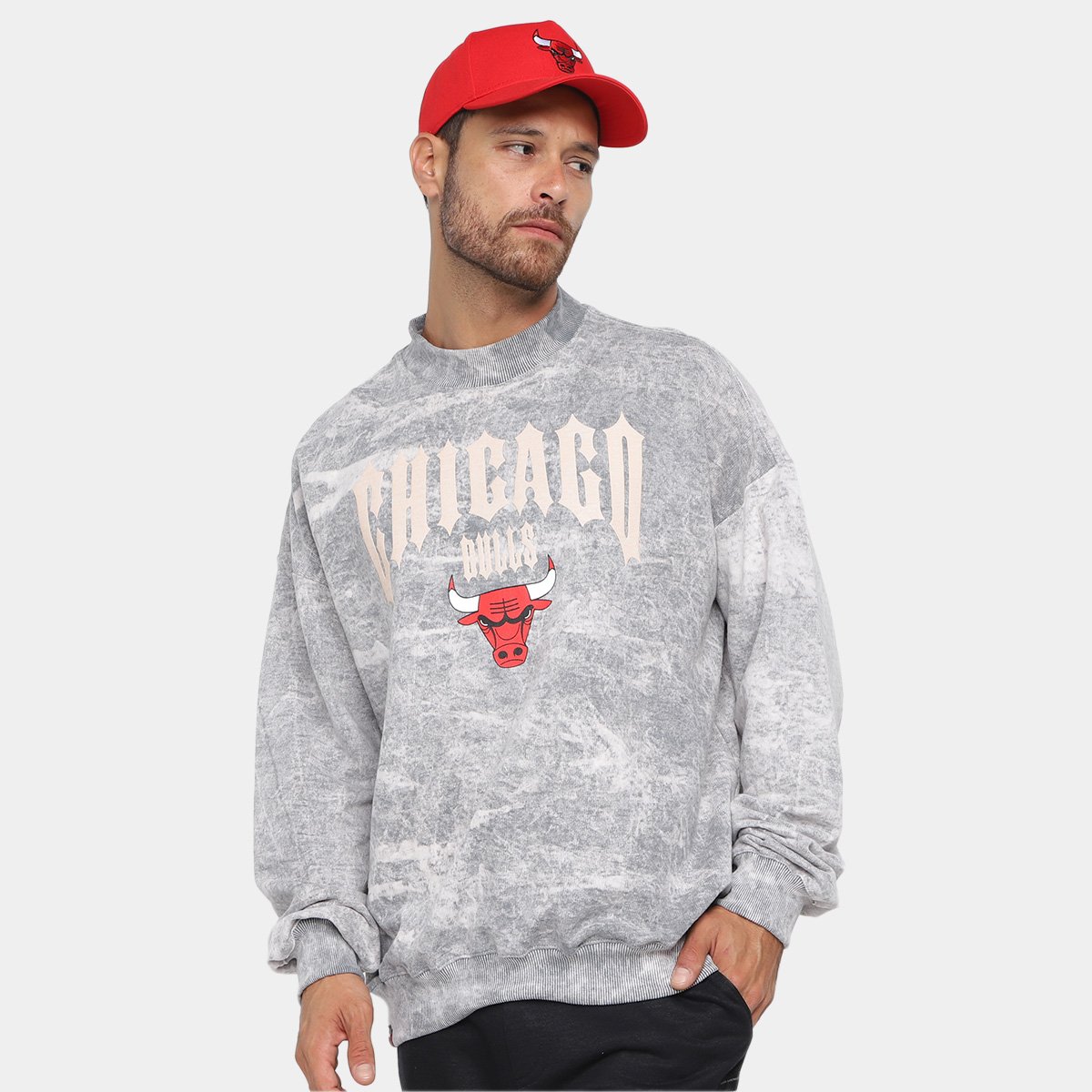 Moletom NBA Chicago Bulls Gothic Team Masculino Loja NBA