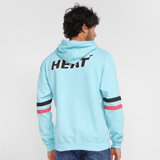 Moletom NBA Miami Heat Canguru Masculino - Azul Claro