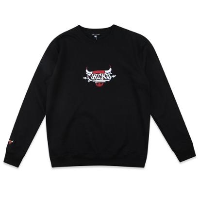 Moletom New Era Careca NBA Chicago Bulls Core Street - Preto