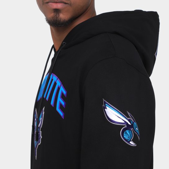 Moletom Pro Standard Charlotte Hornets Classic Bristle Com Capuz Masculino
