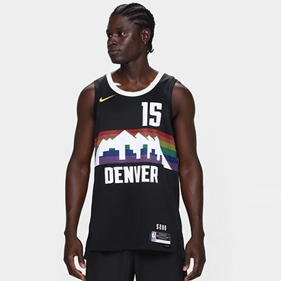 Regata Jersey NBA Nike Denver Nuggets Jokic N º15 Masculina - Preto