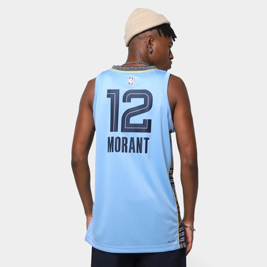 Regata Jersey NBA Nike Memphis Grizzlies Ja Morant N° 12 - Masculina - Azul Claro