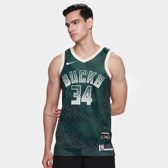 Regata Jersey NBA Nike Milwaukee Bucks Giannis Antetokounmpo Nº 34 Masculina