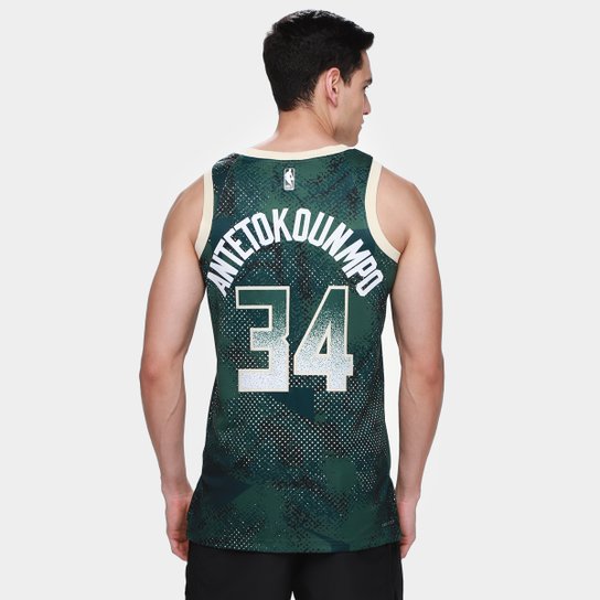 Regata Jersey NBA Nike Milwaukee Bucks Giannis Antetokounmpo Nº 34 Masculina