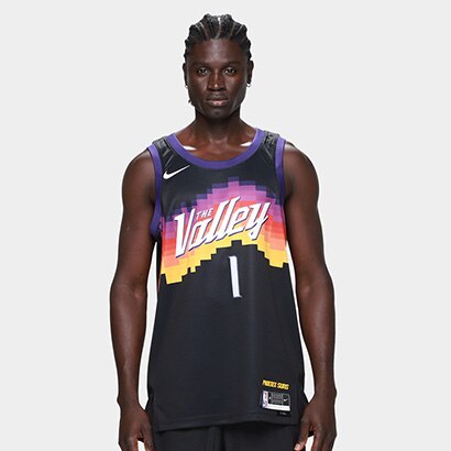 Regata Jersey NBA Nike Phoenix Suns Devin Booker N° 1 Masculina - Preto