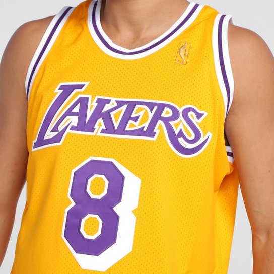 Regata NBA Los Angeles Lakers Kobe Bryant nº8 Mitchell & Ness Masculina - Amarelo