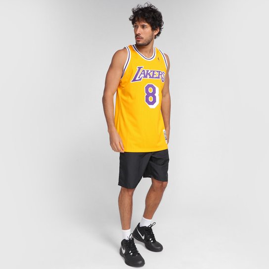 Regata NBA Los Angeles Lakers Kobe Bryant nº8 Mitchell & Ness Masculina - Amarelo
