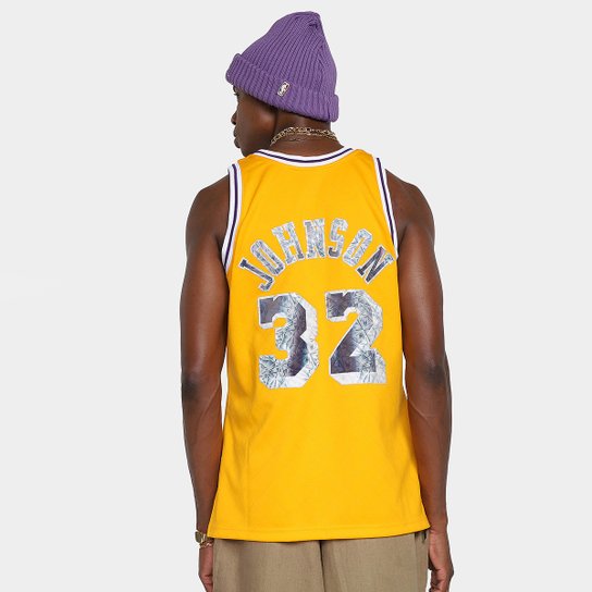 Regata NBA Los Angeles Lakers Mitchell e Ness 75th Anni Jersey Magic Johnson Masculina