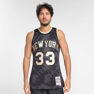 Regata NBA New York Knicks Patrick Ewing nº33 Mitchell & Ness Golden Masculina