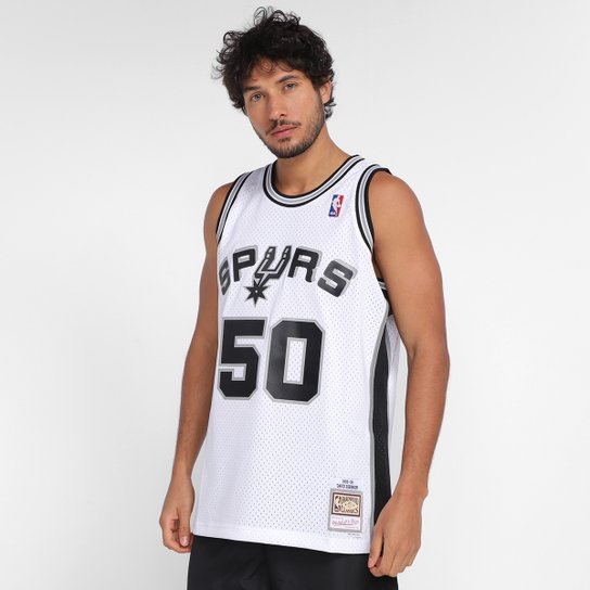 Regata NBA San Antonio Spurs David Robinson nº50 Mitchell & Ness Masculina - Branco