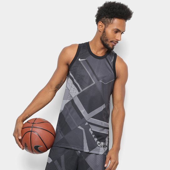 Regata Nike KdTank Hyperelite Masculina - Preto+Branco