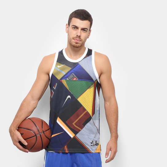 Regata Nike KdTank Hyperelite Masculina - Azul+Branco