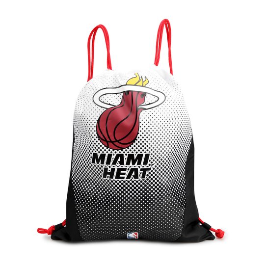 Sacola NBA Miami Heat DMW Gym Sack - Branco+Preto