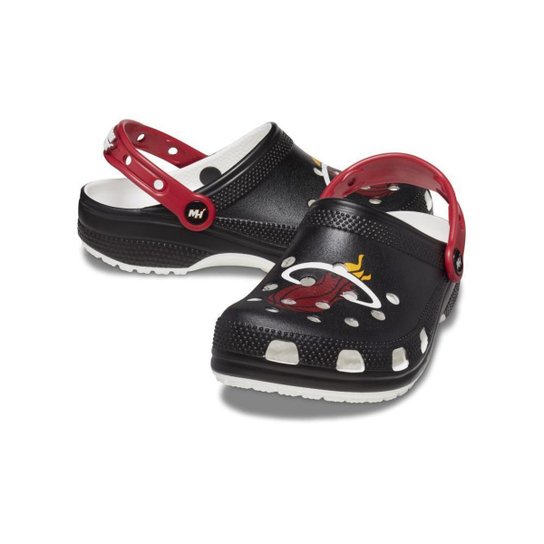 Sandália crocs nba miami heat black