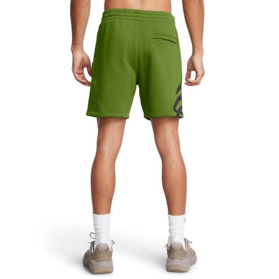Shorts de Basquete Masculino Under Armour Curry Splash Fleece G Verde