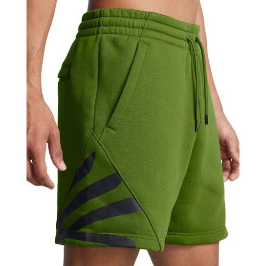 Shorts de Basquete Masculino Under Armour Curry Splash Fleece G Verde