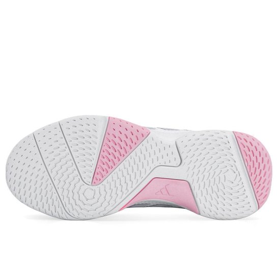 Tênis Adidas Ligra 8 Indoor Branco Azul e Rosa