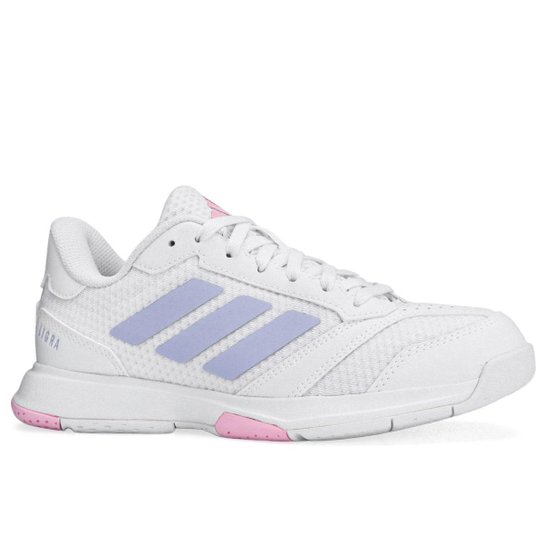 Tênis Adidas Ligra 8 Indoor Branco Azul e Rosa