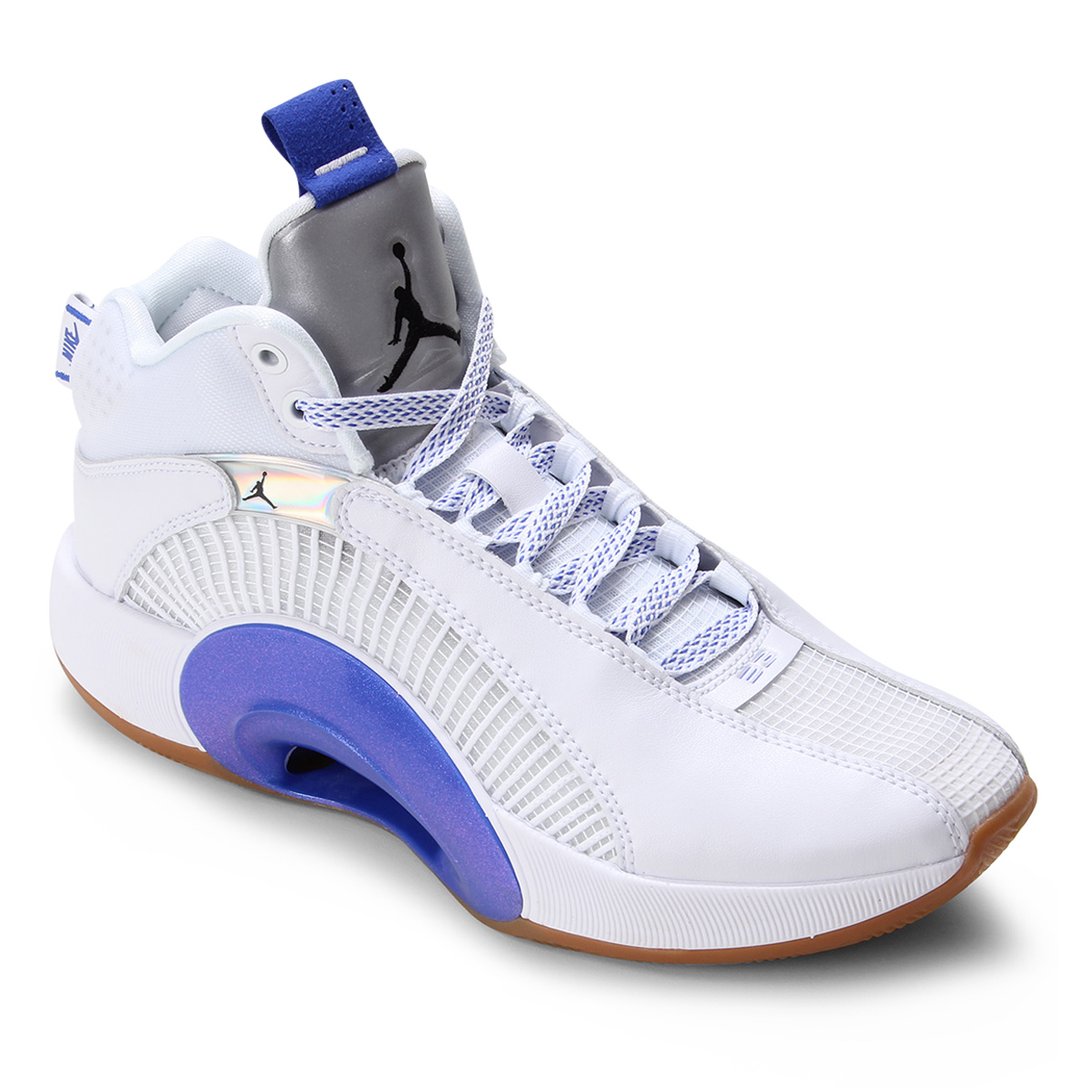 Tênis Nike NBA Air Jordan XXXV Sh Masculino Branco e Azul Loja NBA