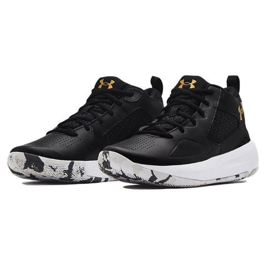 TENIS UNDER ARMOUR BASQUETE GS LOCKDOWN 5 PRETO E CINZA 38