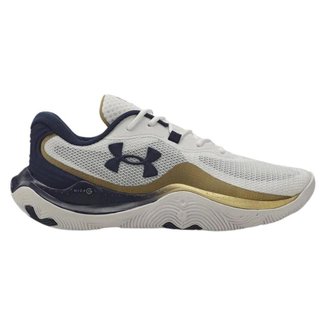 Tênis Under Armour Buzzer 2 Basquete Branco e Dourado - Masculino 48