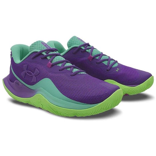 Tênis Under Armour Buzzer 2 Turquesa e Verde Limao Masculino
